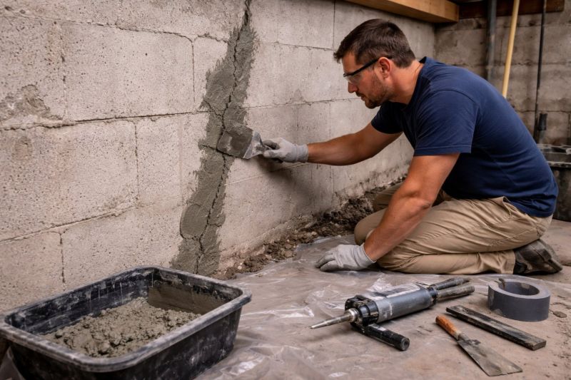 Foundation Crack Repair in Surrey, ND