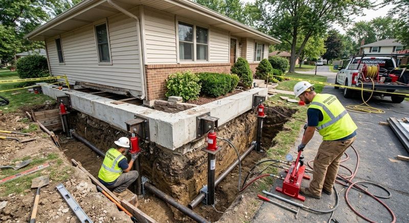 Foundation Jacking in Minot Afb, ND