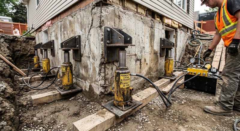 Foundation Jacking in Minot Afb, ND