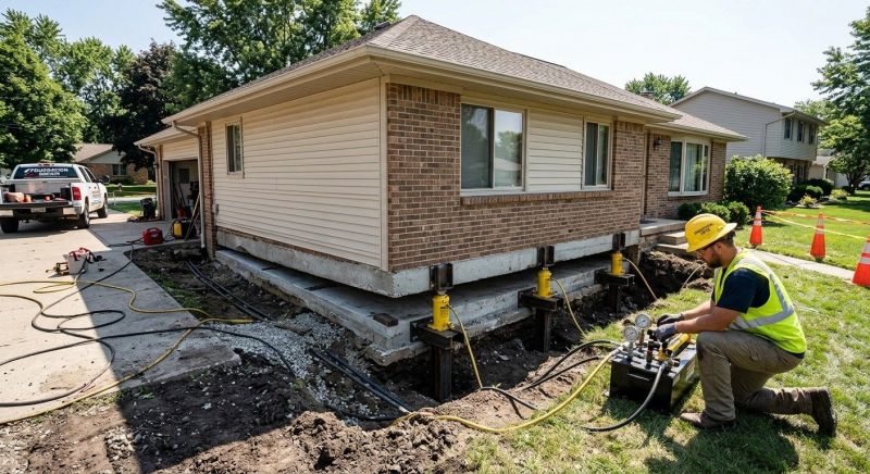 Sinking Foundation Lifting in Minot, ND
